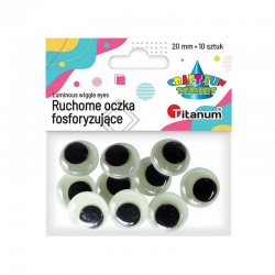 RUCHOME OCZY FOSFORYZUJĄCE 20MM 10 SZT. - OZDOBA