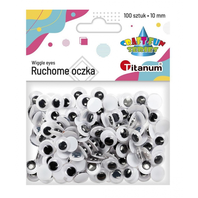 RUCHOME OCZKA DEKORACYJNE 100 SZT. 10MM - OZDOBA