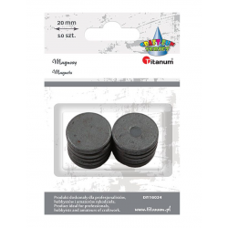 Magnesy okrągłe czarne śr. 20 mm 10 szt.