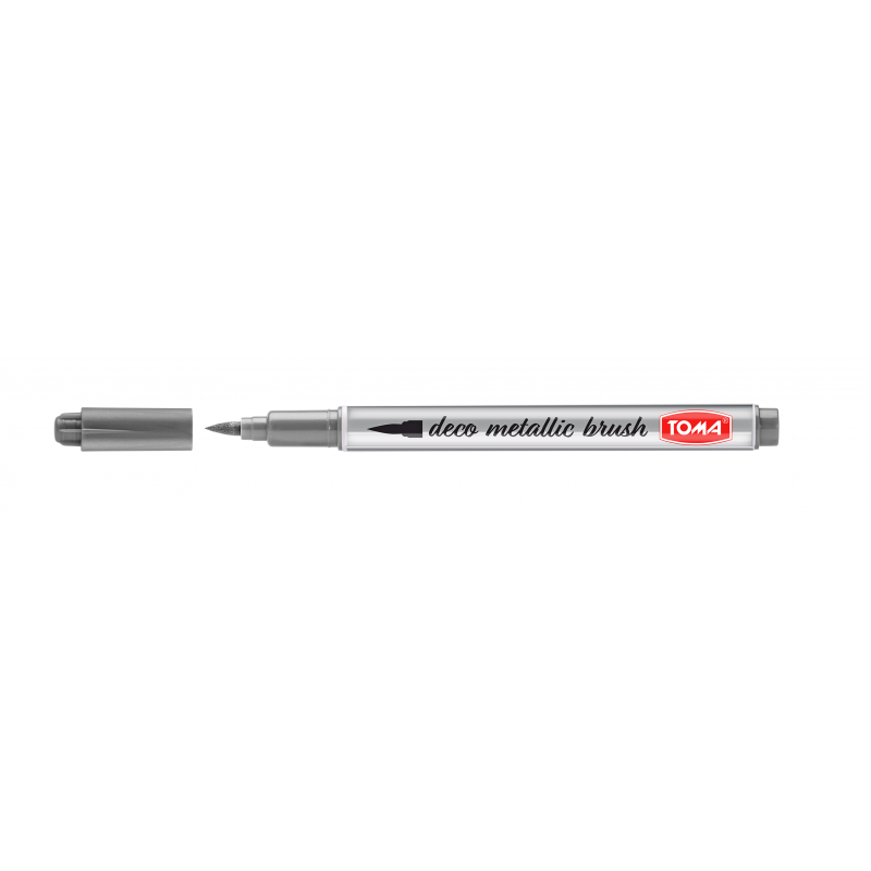 MARKER PERNAMENTNY SREBRNY DECOMETALLIC BRUSH TOMA