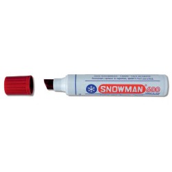 Marker permanentny czerwony ścięta końcówka Snowman Jumbo 600