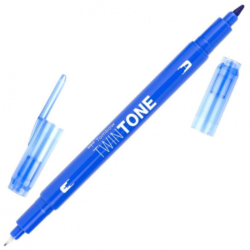 TOMBOW TwinTone cienkopis marker niebieski dwustronny