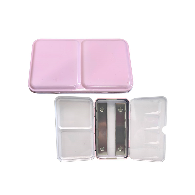 Kasetka metalowa pocket box na akwarele 12 półkostek różowa