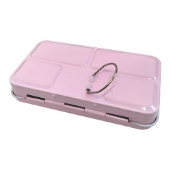 Kasetka metalowa pocket box na akwarele 12 półkostek różowa