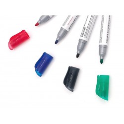 Markery do tablicy 4 szt. + gąbka - zestaw - TOMA