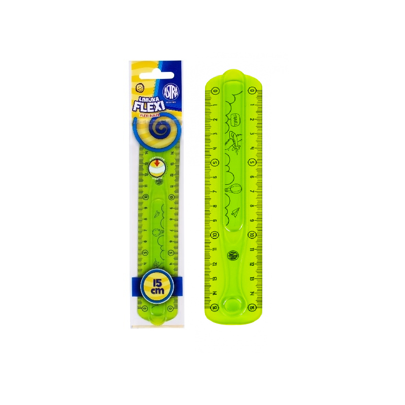 Linijka elastyczna gumowa 15 cm różne kolory - Flexi Astra