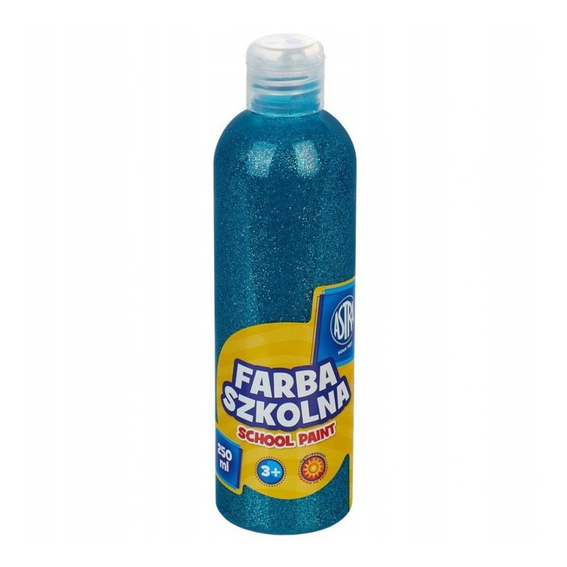 Farba szkolna turkusowa brokatowa 250 ml Astra