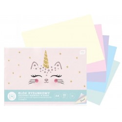 Blok rysunkowy pastelowy kolorowy A4 10 kartek pastel - Interdruk