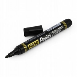 Zestaw 10x marker czarny permanentny okrągła końcówka Pentel