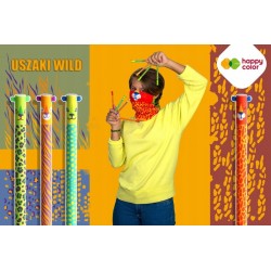 Długopis zmazywalny Uszaki Wild 4 sztuki niebieski 0,5mm na blistrze Happy Color