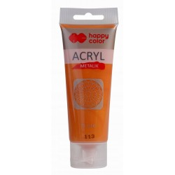 Farba akrylowa 75ml miodowe złoto metalik Happy Color nr 113