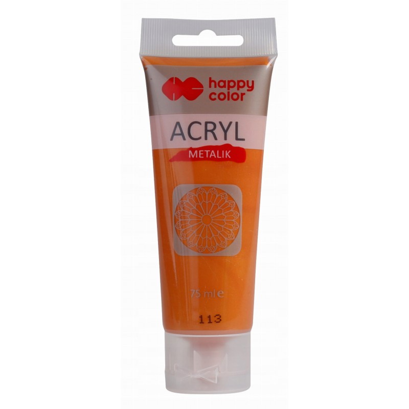 Farba akrylowa 75ml miodowe złoto metalik Happy Color nr 113