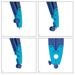 Cyrkiel szkolny niebieski Pelikan Griffix ergonomiczny + 3 rysiki 15 cm