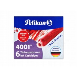 Naboje do pióra atrament krótkie Pelikan 6 sztuk czerwone