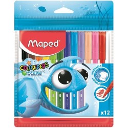Pisaki flamastry 12 kolorów Maped ColorPeps Ocean zmywalne