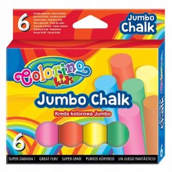 Kreda chodnikowa kolorowa Jumbo 6 szt. dla dzieci Colorino
