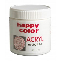 Farba akrylowa biała 250 ml biel tytanowa akryl Happy Color