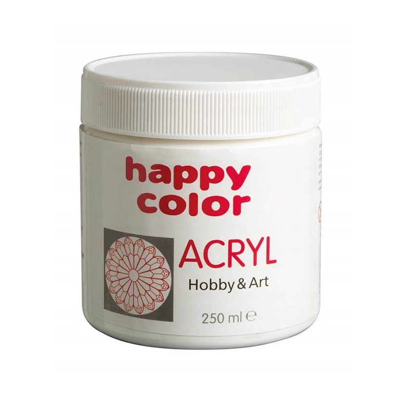 Farba akrylowa biała 250 ml biel tytanowa akryl Happy Color
