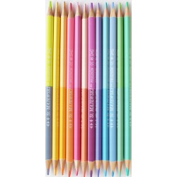Kredki pastelowe Bambino dwustronne trójkątne 12/24 kolorów + temperówka gratis
