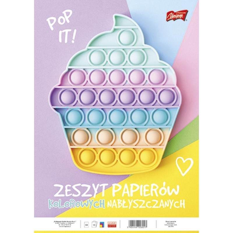 Zeszyt papierów kolorowych nabłyszczanych, format A4, 10 kartek, UNIPAP