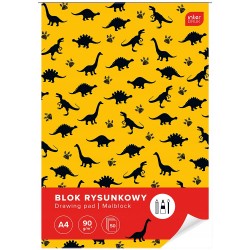 Blok A4 biały rysunkowy XL 50 kartek 90g mix chłopięcy Interdruk