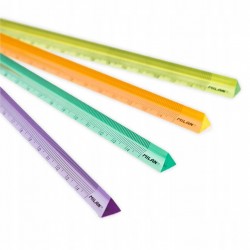 Linijka trójkątna 15 cm pastelowa transparentna Milan