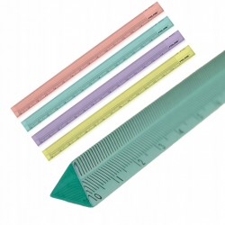 Linijka trójkątna 15 cm pastelowa transparentna Milan