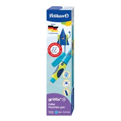 Pióro wieczne dla dzieci do nauki pisania Pelikan Griffix Neon Blue niebieskie + nabój