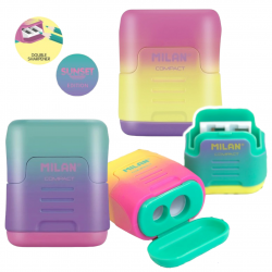 Temperówka podwójna z pojemnikiem pastelowa COMPACT SUNSET MILAN
