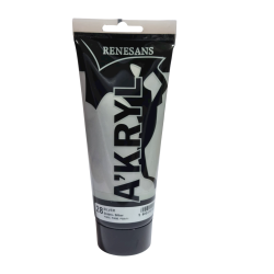 Farba akrylowa metaliczna 200ml RENESANS srebrna nr 28