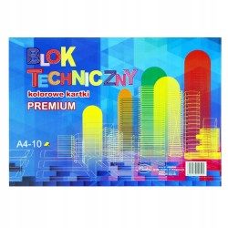 Blok techniczny kolorowy PREMIUM A4 10 ark. 170g/m PROTOS