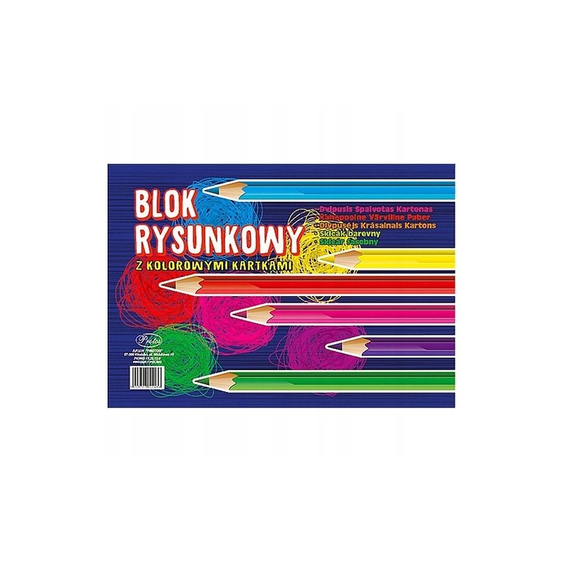 Blok rysunkowy kolorowy A4 20 ark. 80g/m Protos