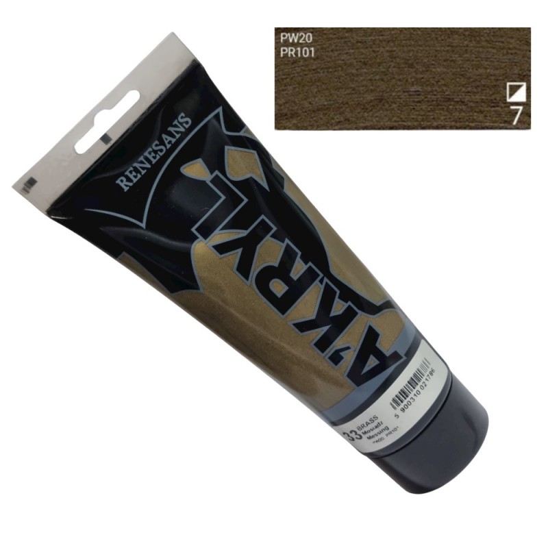 Farba akrylowa metaliczna 200ml RENESANS mosiądz nr 33