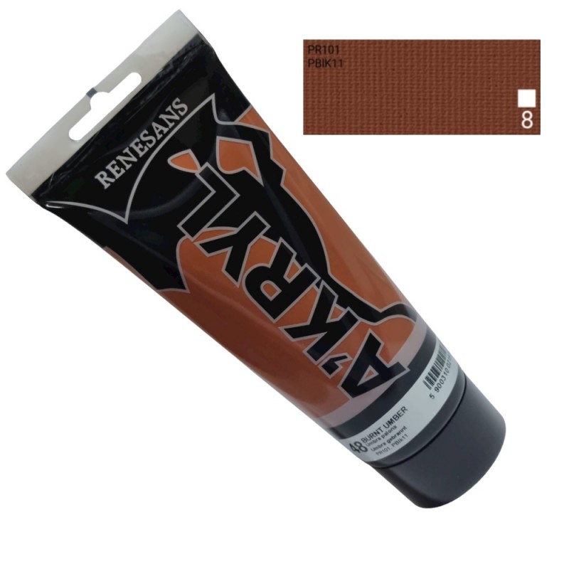 Farba akrylowa 200ml RENESANS umbra palona nr 48