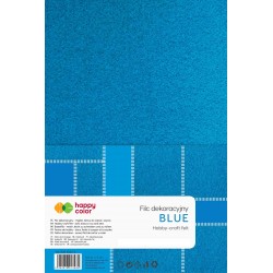 Filc dekoracyjny niebieski A4 1 arkusz miękki Happy Color