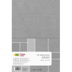 Filc dekoracyjny szary A4 1 arkusz miękki Happy Color