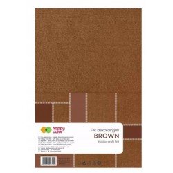 Filc dekoracyjny brązowy A4 1 arkusz miękki Happy Color