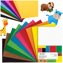 Zestaw filc dekoracyjny arkusz A4 10 kolorów mix Happy Color
