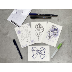 Zestaw do kaligrafii rysowania TOMBOW ONE LINE ART SET 9 elementów