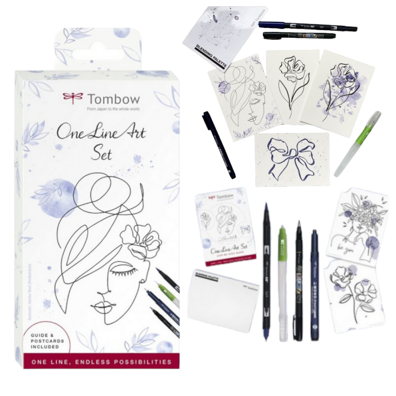 Zestaw do kaligrafii rysowania TOMBOW ONE LINE ART SET 9 elementów