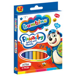 Flamastry mazaki BAMBINO 12 kolorów pisaki szkolne