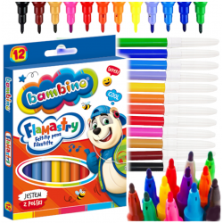 Flamastry mazaki BAMBINO 12 kolorów pisaki szkolne