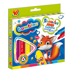 Flamastry pisaki BAMBINO trójkątne jumbo mazaki szkolne 10 kolorów