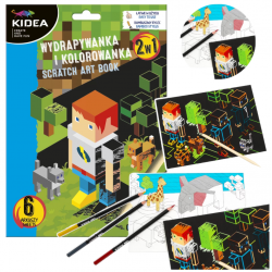 Wydrapywanka i kolorowanka 2w1 MINECRAFT dla dzieci Kidea