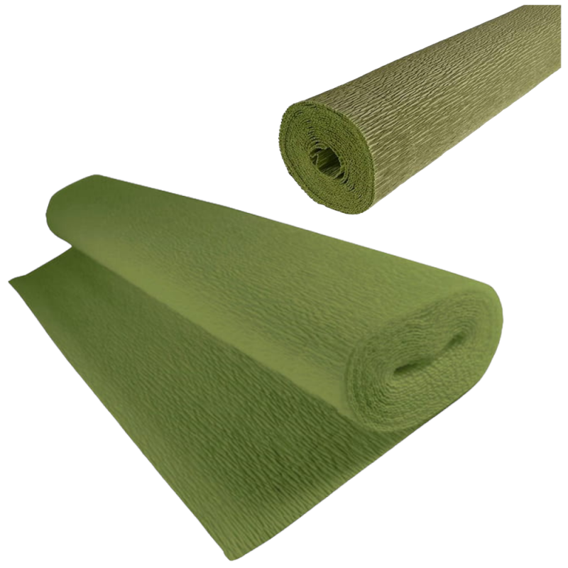 Krepina włoska bibuła oliwka 180g 50x250 cm zielony