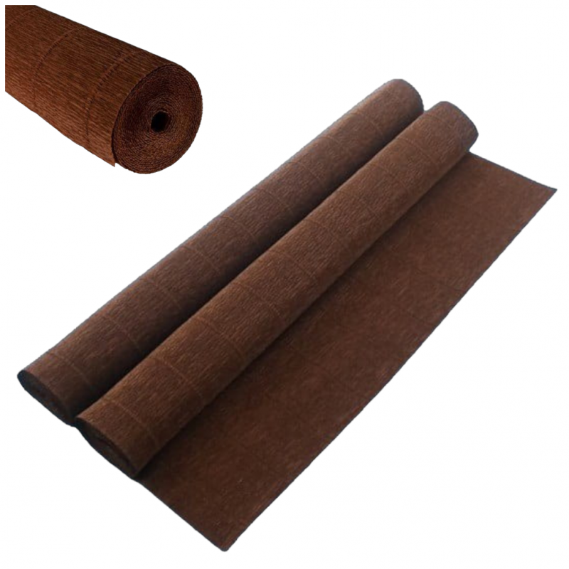 Krepina włoska bibuła brązowa 180g 50x250 cm brąz