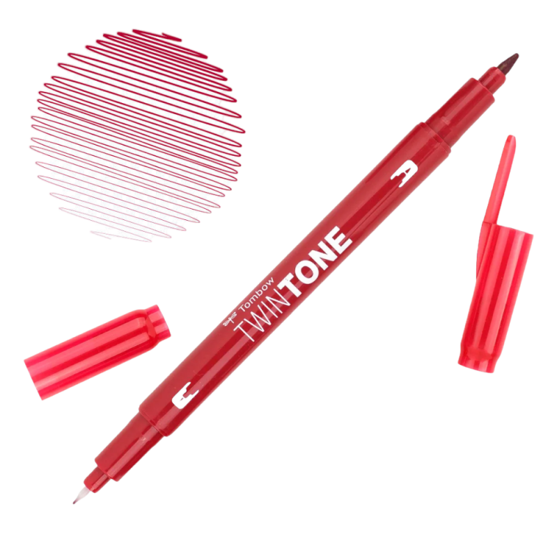 Marker TOMBOW dwustronny BRUSH PEN TwinTone strawberry red czerwony