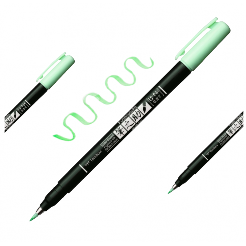Pisak do kaligrafii pędzelkowy TOMBOW BRUSH PEN fudenosuke pastel zielony green
