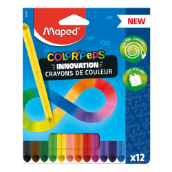 Kredki dla dzieci MAPED bezdrzewne, bez temperowania 12 kolorów INFINITY Color'Peps