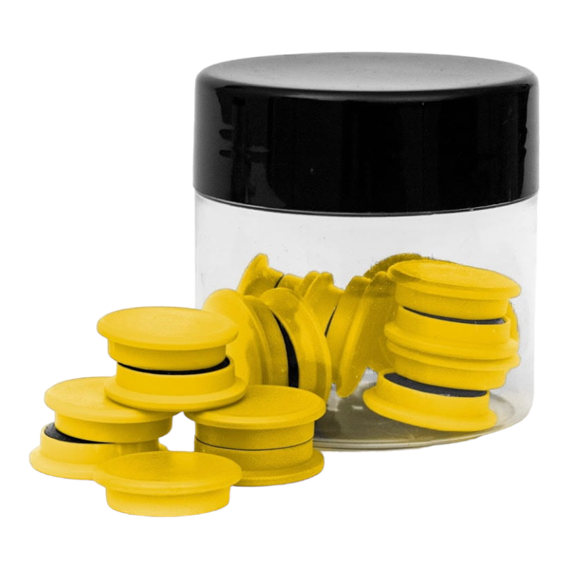 Magnesy na lodówkę do tablic okrągłe żółte 20 szt. 20mm Tres